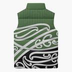 Green Fern New Zealand Kowhai Ngutukak Sleeveless Puffer Jacket - Aussie Hoodie