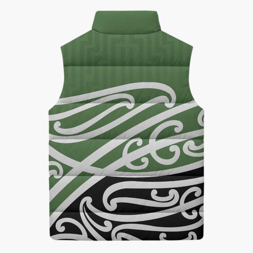 Green Fern New Zealand Kowhai Ngutukak Sleeveless Puffer Jacket - Aussie Hoodie