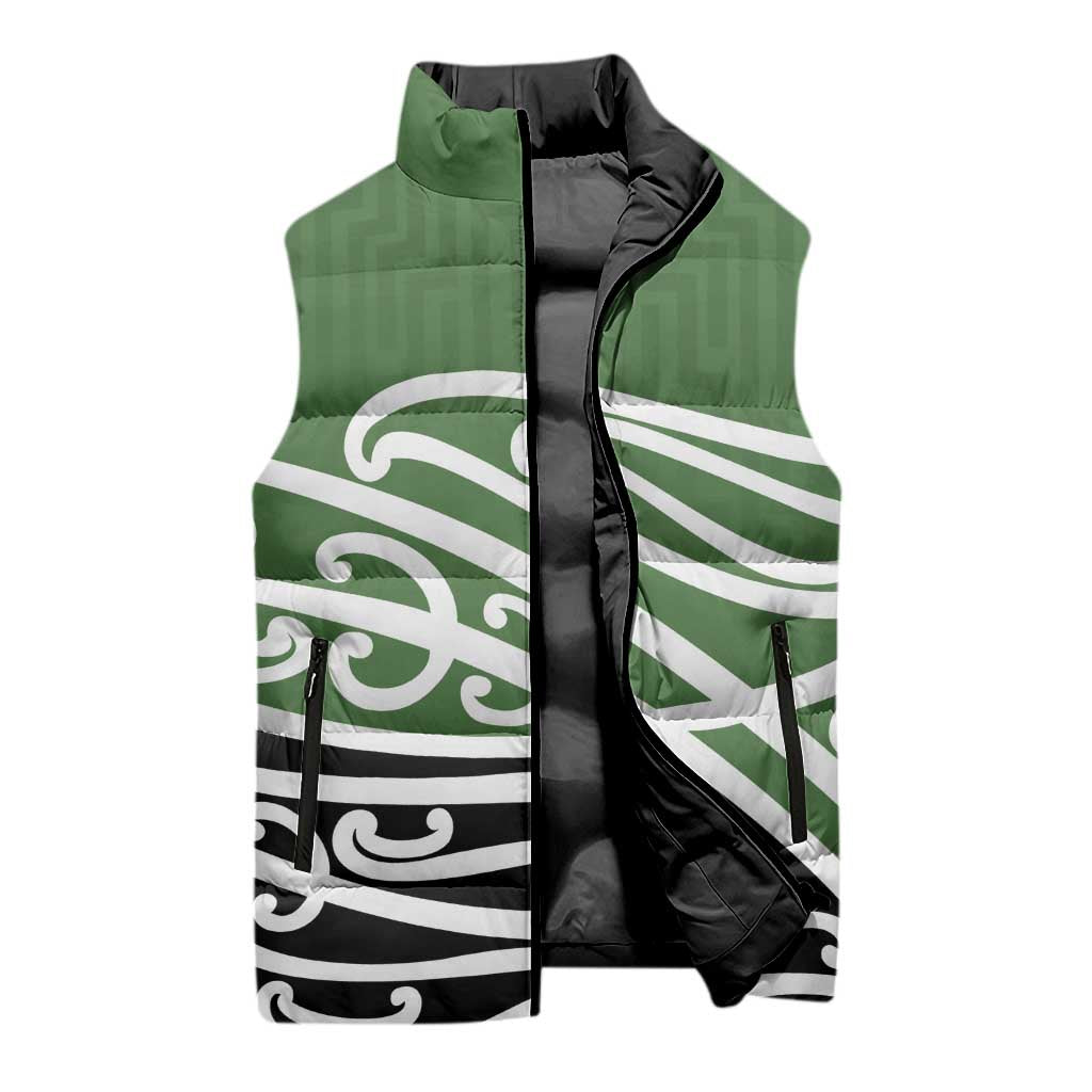 Green Fern New Zealand Kowhai Ngutukak Sleeveless Puffer Jacket - Aussie Hoodie
