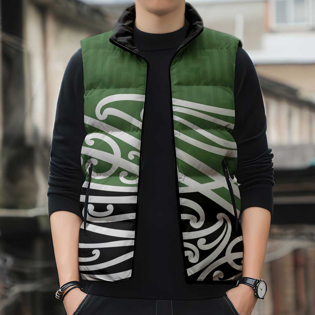 Green Fern New Zealand Kowhai Ngutukak Sleeveless Puffer Jacket - Aussie Hoodie