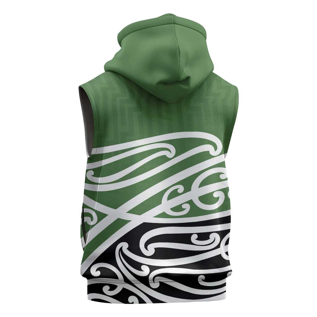 Green Fern New Zealand Kowhai Ngutukak Sleeveless Zip Hoodie LT9