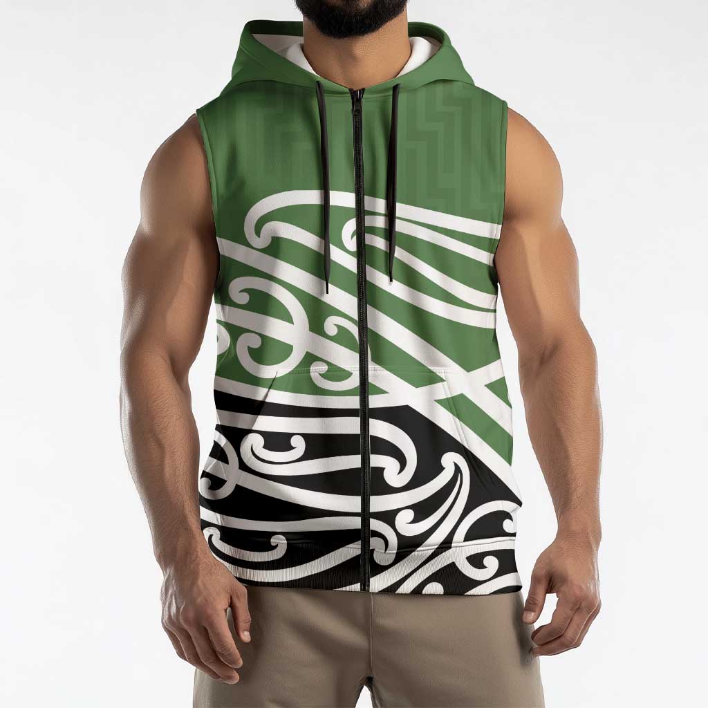 Green Fern New Zealand Kowhai Ngutukak Sleeveless Zip Hoodie LT9