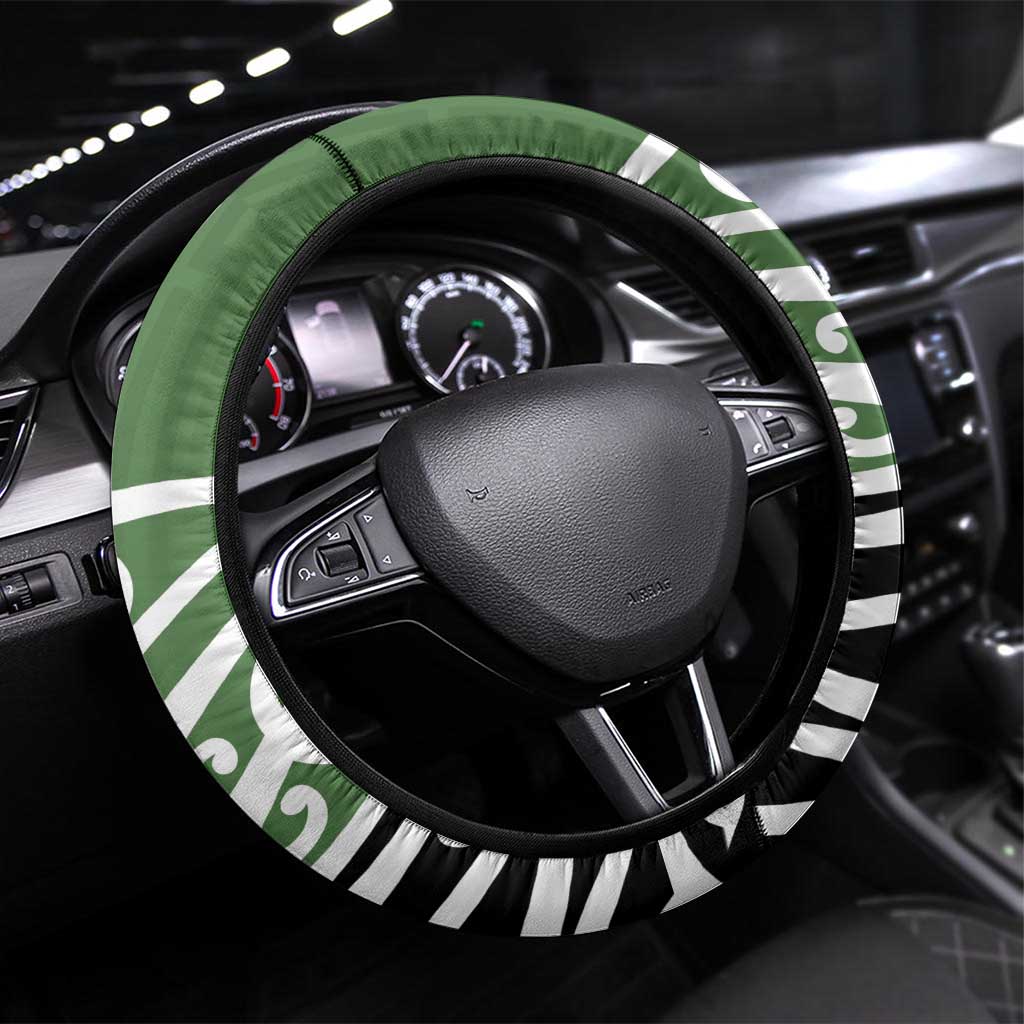 Green Fern New Zealand Kowhai Ngutukak Steering Wheel Cover - Aussie Hoodie