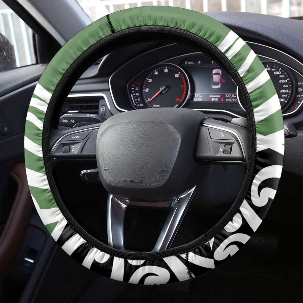 Green Fern New Zealand Kowhai Ngutukak Steering Wheel Cover - Aussie Hoodie