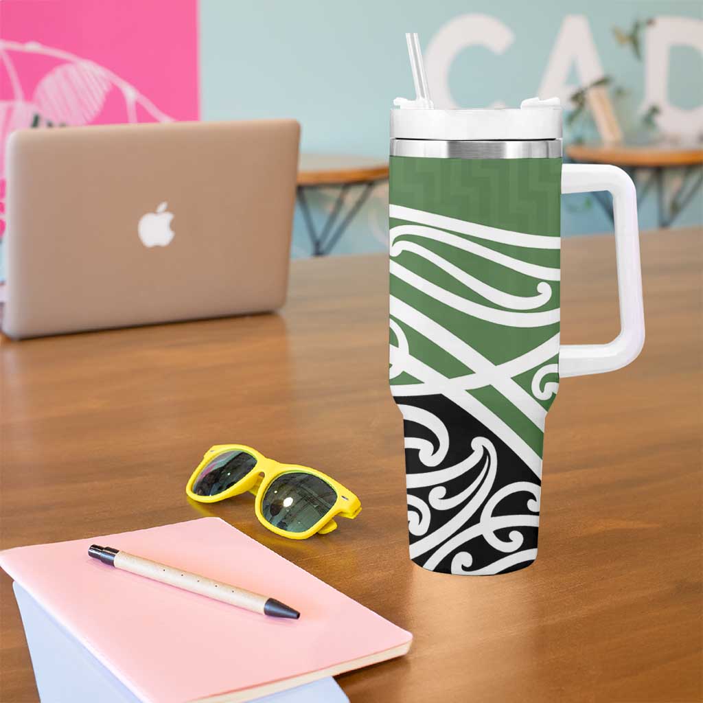 Green Fern New Zealand Kowhai Ngutukak Tumbler With Handle - Aussie Hoodie