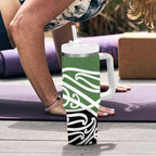Green Fern New Zealand Kowhai Ngutukak Tumbler With Handle - Aussie Hoodie