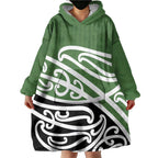 Green Fern New Zealand Kowhai Ngutukak Wearable Blanket Hoodie - Aussie Hoodie