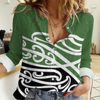 Green Fern New Zealand Kowhai Ngutukak Women Casual Shirt - Aussie Hoodie