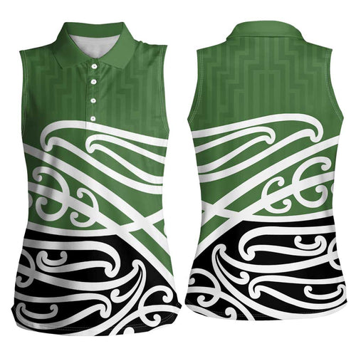 Green Fern New Zealand Kowhai Ngutukak Women Sleeveless Polo Shirt - Aussie Hoodie