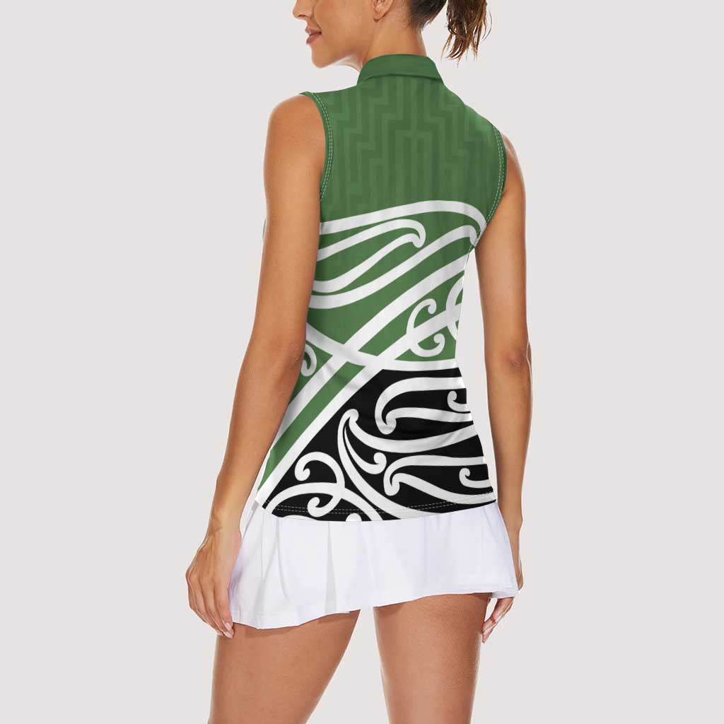 Green Fern New Zealand Kowhai Ngutukak Women Sleeveless Polo Shirt - Aussie Hoodie