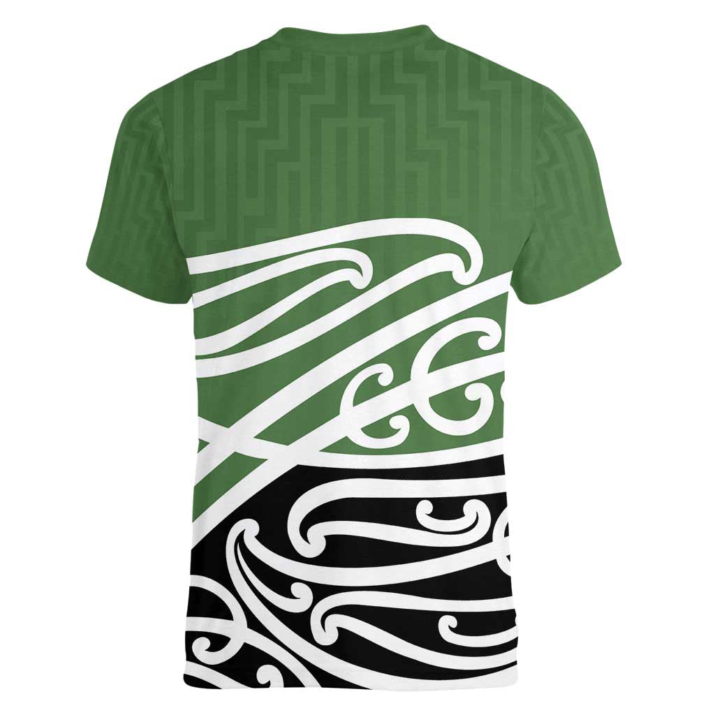 Green Fern New Zealand Kowhai Ngutukak Women V-Neck T-Shirt - Aussie Hoodie
