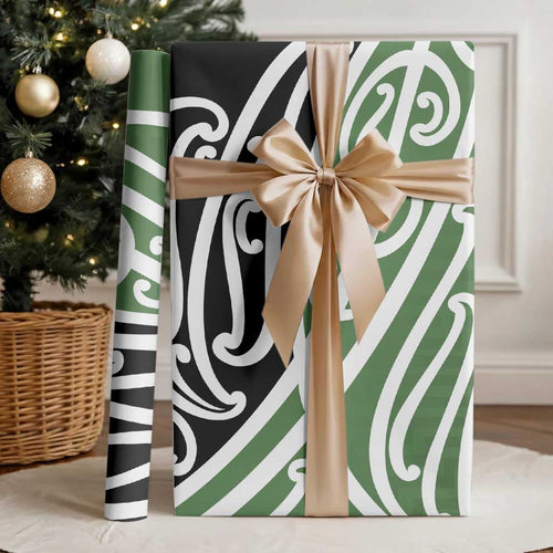Green Fern New Zealand Kowhai Ngutukak Wrapping Paper - Aussie Hoodie