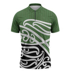 Green Fern New Zealand Kowhai Ngutukak Zipper Polo Shirt - Aussie Hoodie