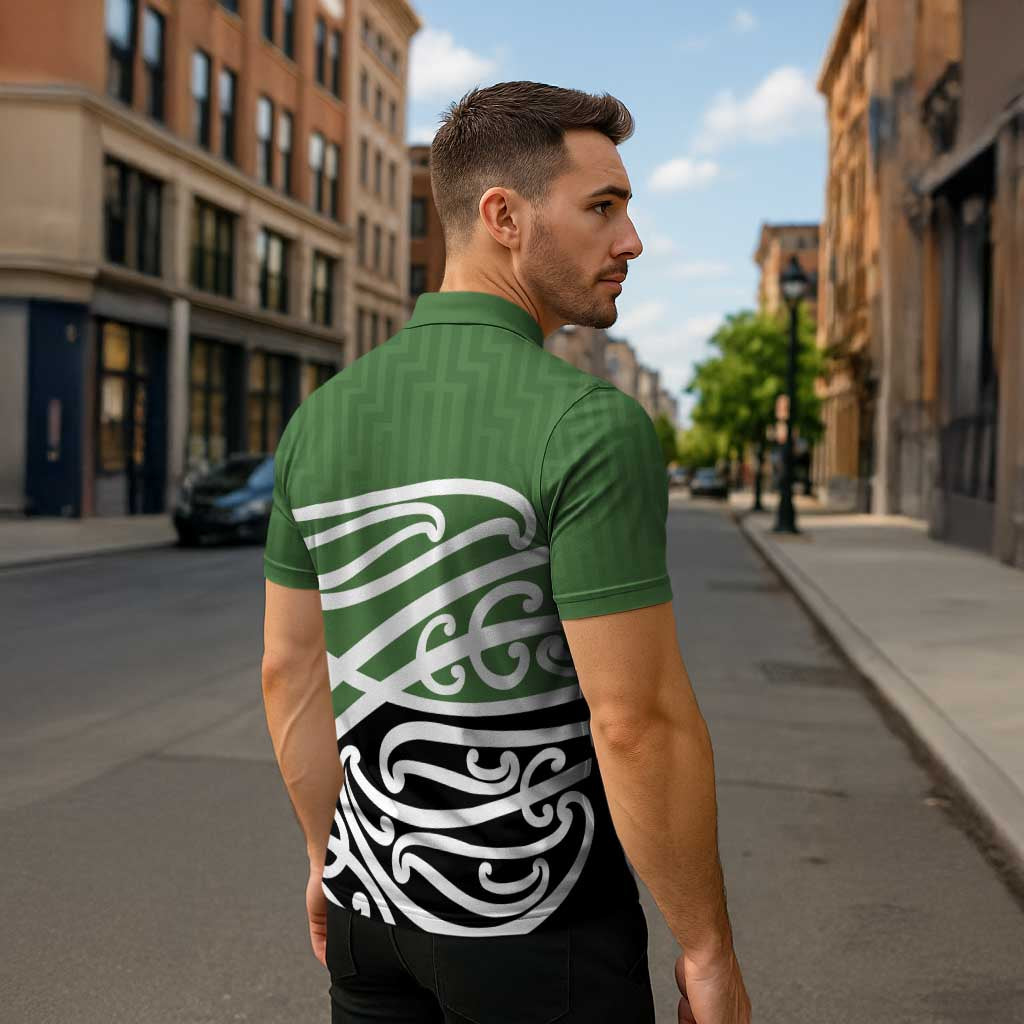 Green Fern New Zealand Kowhai Ngutukak Zipper Polo Shirt - Aussie Hoodie