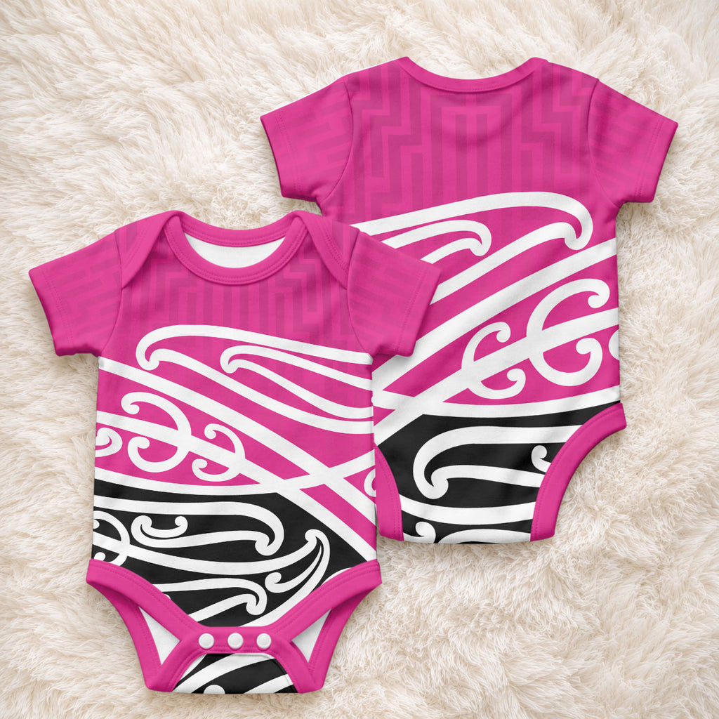 All Pink New Zealand Kowhai Ngutukaka Baby Onesie