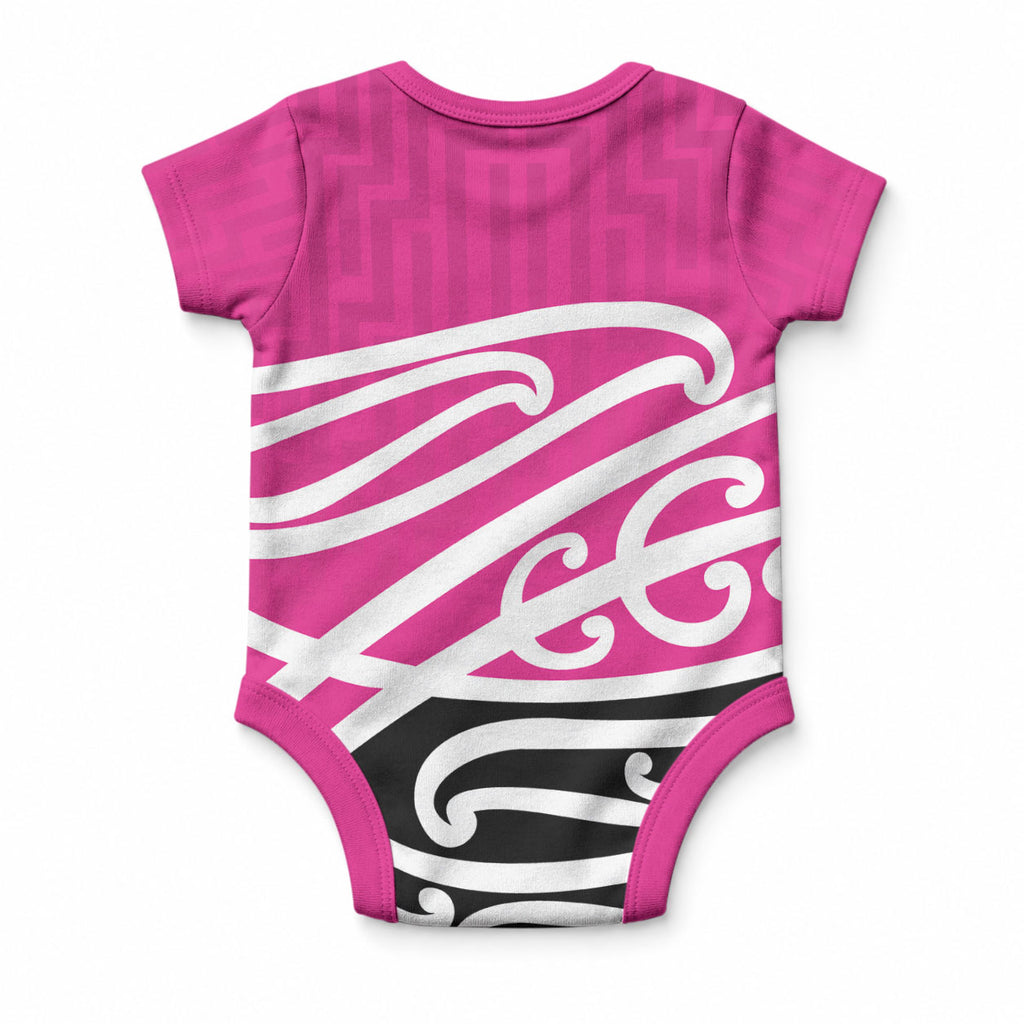 All Pink New Zealand Kowhai Ngutukaka Baby Onesie