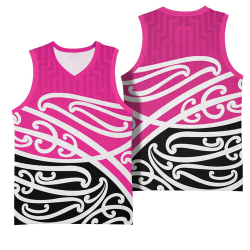 All Pink New Zealand Kowhai Ngutukak Basketball Jersey - Aussie Hoodie