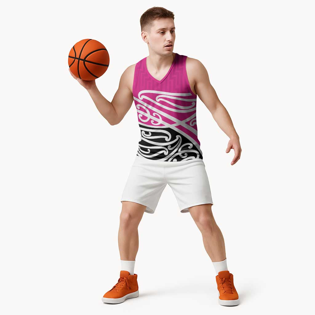 All Pink New Zealand Kowhai Ngutukak Basketball Jersey - Aussie Hoodie