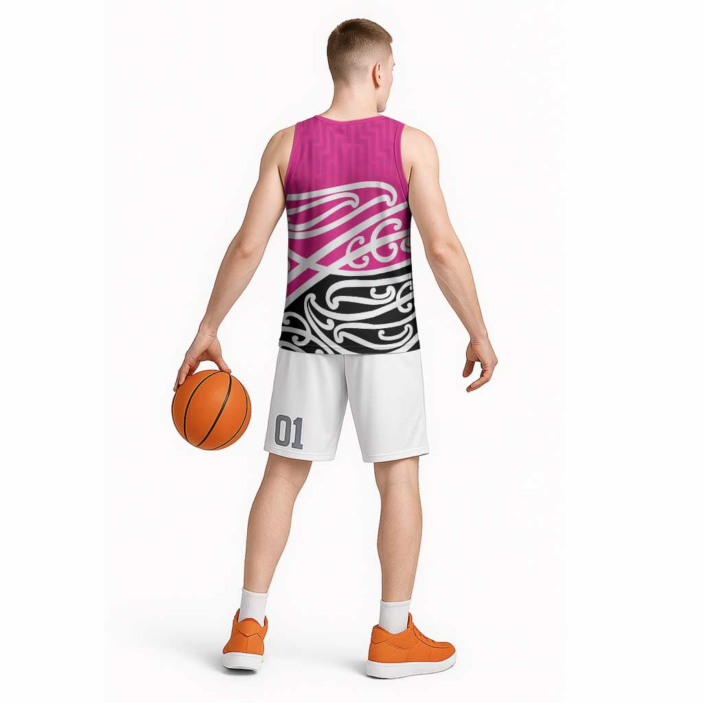 All Pink New Zealand Kowhai Ngutukak Basketball Jersey - Aussie Hoodie