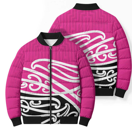All Pink New Zealand Kowhai Ngutukak Bomber Puffer Jacket - Aussie Hoodie