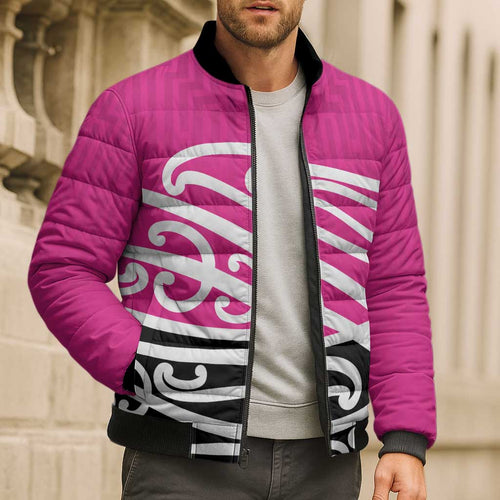 All Pink New Zealand Kowhai Ngutukak Bomber Puffer Jacket - Aussie Hoodie