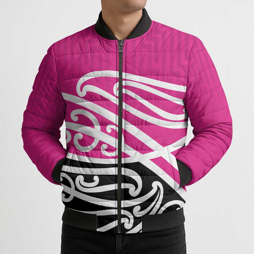 All Pink New Zealand Kowhai Ngutukak Bomber Puffer Jacket - Aussie Hoodie