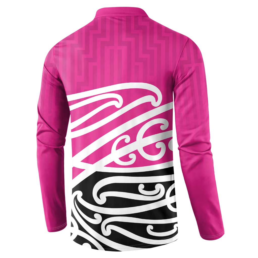 All Pink New Zealand Kowhai Ngutukak Button Sweatshirt - Aussie Hoodie