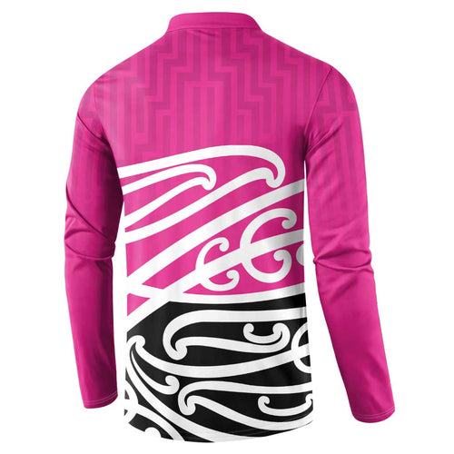 All Pink New Zealand Kowhai Ngutukak Button Sweatshirt - Aussie Hoodie