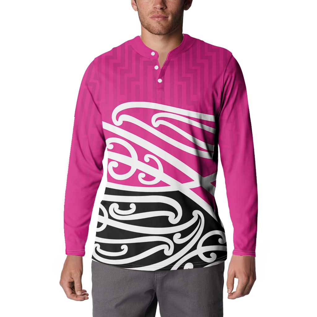 All Pink New Zealand Kowhai Ngutukak Button Sweatshirt - Aussie Hoodie
