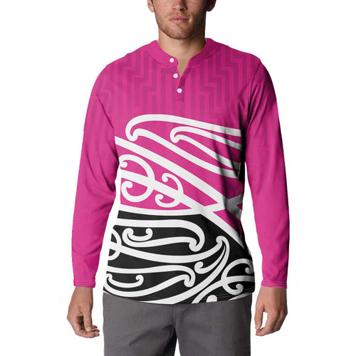 All Pink New Zealand Kowhai Ngutukak Button Sweatshirt - Aussie Hoodie
