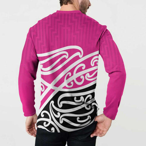 All Pink New Zealand Kowhai Ngutukak Button Sweatshirt - Aussie Hoodie