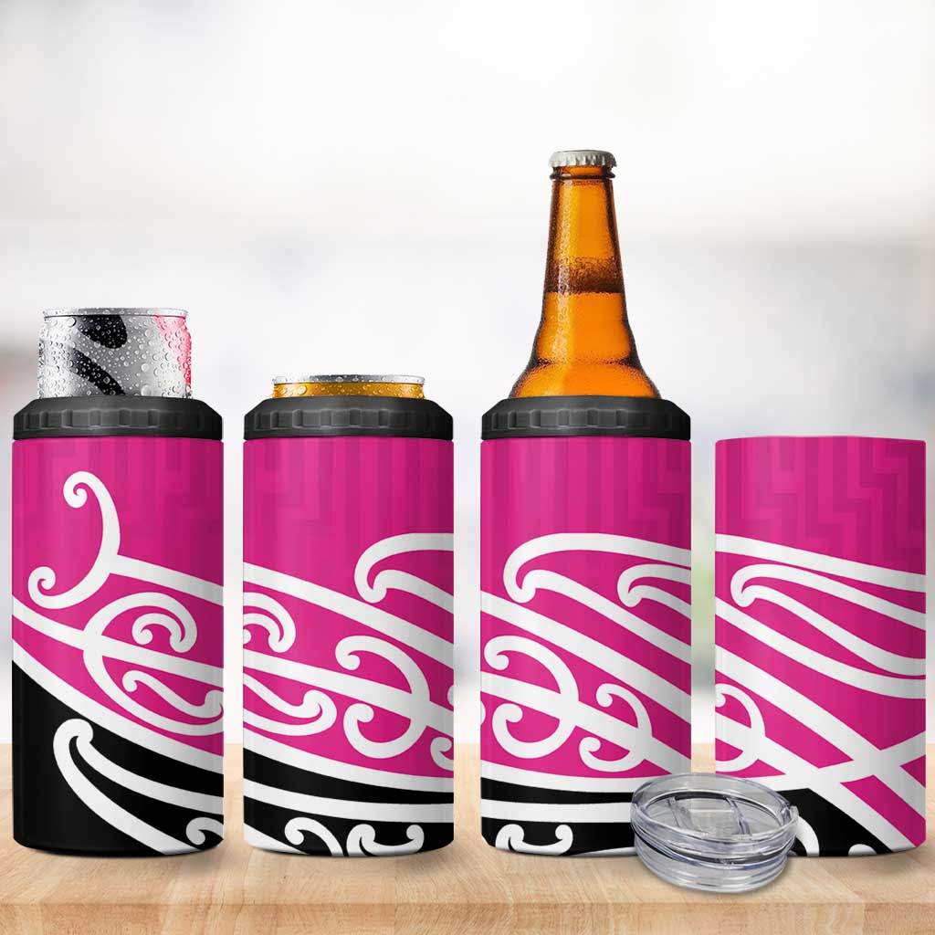 All Pink New Zealand Kowhai Ngutukak 4 in 1 Can Cooler Tumbler - Aussie Hoodie