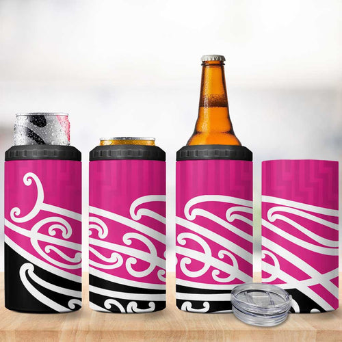 All Pink New Zealand Kowhai Ngutukak 4 in 1 Can Cooler Tumbler - Aussie Hoodie