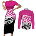 All Pink New Zealand Kowhai Ngutukak Couples Matching Short Sleeve Bodycon Dress and Long Sleeve Button Shirt - Aussie Hoodie