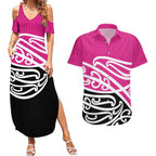 All Pink New Zealand Kowhai Ngutukak Couples Matching Summer Maxi Dress and Hawaiian Shirt - Aussie Hoodie