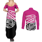 All Pink New Zealand Kowhai Ngutukak Couples Matching Summer Maxi Dress and Long Sleeve Button Shirt - Aussie Hoodie