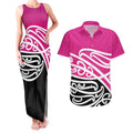 All Pink New Zealand Kowhai Ngutukak Couples Matching Tank Maxi Dress and Hawaiian Shirt - Aussie Hoodie