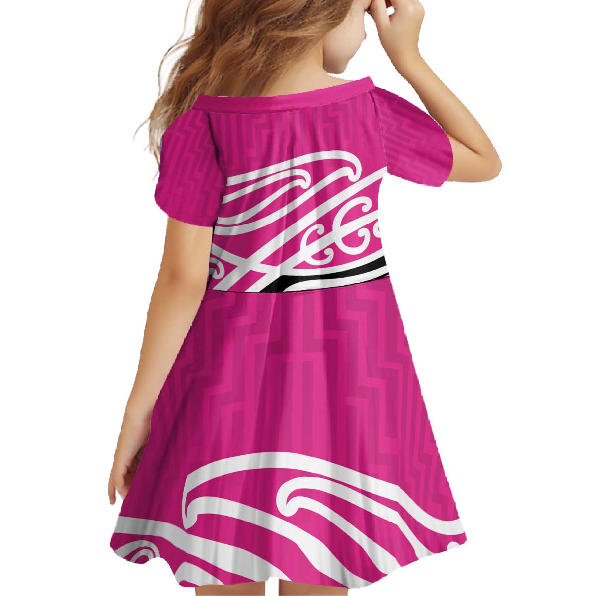 All Pink New Zealand Kowhai Ngutukak Family Matching Off The Shoulder Long Sleeve Dress and Hawaiian Shirt - Aussie Hoodie