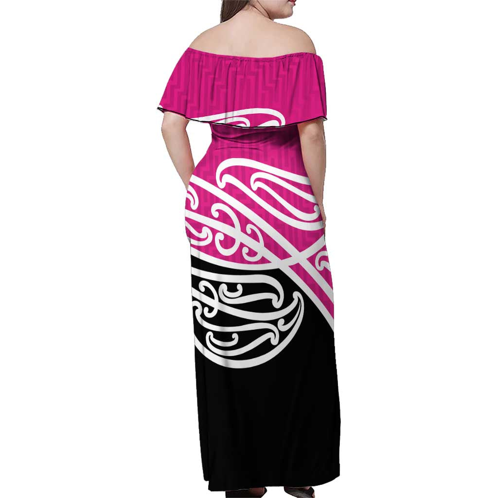 All Pink New Zealand Kowhai Ngutukak Family Matching Off Shoulder Maxi Dress and Hawaiian Shirt - Aussie Hoodie