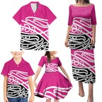 All Pink New Zealand Kowhai Ngutukak Family Matching Puletasi and Hawaiian Shirt - Aussie Hoodie