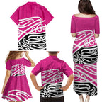 All Pink New Zealand Kowhai Ngutukak Family Matching Puletasi and Hawaiian Shirt - Aussie Hoodie
