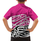 All Pink New Zealand Kowhai Ngutukak Family Matching Short Sleeve Bodycon Dress and Hawaiian Shirt - Aussie Hoodie