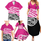 All Pink New Zealand Kowhai Ngutukak Family Matching Summer Maxi Dress and Hawaiian Shirt - Aussie Hoodie