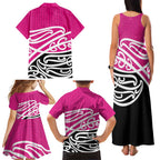 All Pink New Zealand Kowhai Ngutukak Family Matching Tank Maxi Dress and Hawaiian Shirt - Aussie Hoodie