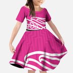 All Pink New Zealand Kowhai Ngutukak Kid Short Sleeve Dress - Aussie Hoodie