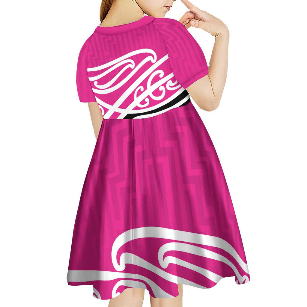 All Pink New Zealand Kowhai Ngutukak Kid Short Sleeve Dress - Aussie Hoodie