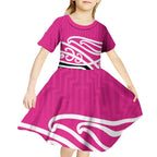 All Pink New Zealand Kowhai Ngutukak Kid Short Sleeve Dress - Aussie Hoodie