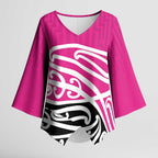 All Pink New Zealand Kowhai Ngutukak Kimono Sleeve Blouse - Aussie Hoodie