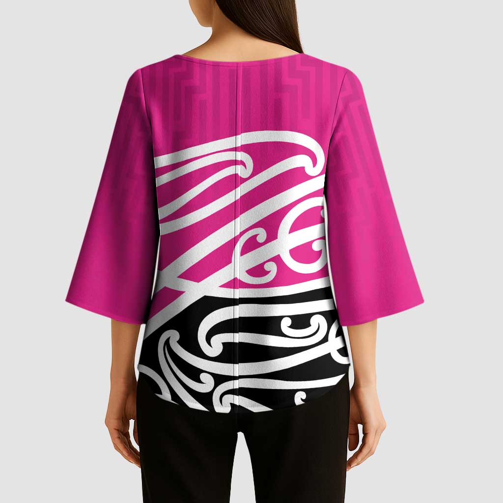 All Pink New Zealand Kowhai Ngutukak Kimono Sleeve Blouse - Aussie Hoodie