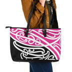 All Pink New Zealand Kowhai Ngutukak Leather Tote Bag - Aussie Hoodie